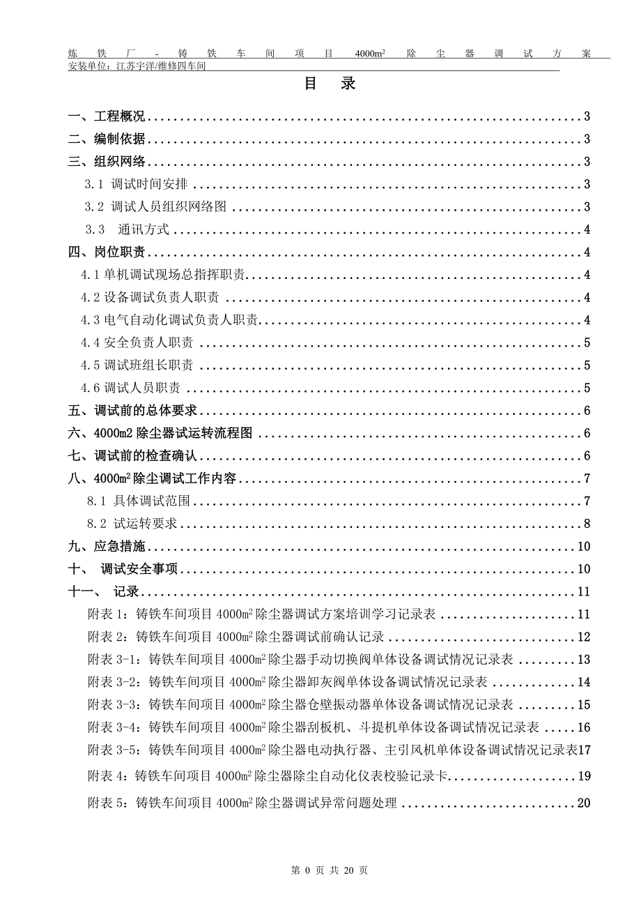 铸铁车间4000除尘设备单机调试方案_第2页