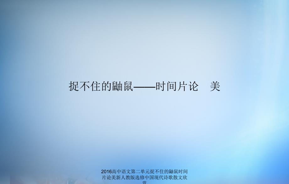 高中语文第二单元捉不住的鼬鼠时间片论美新人教版选修中国现代诗歌散文欣赏课件_第2页