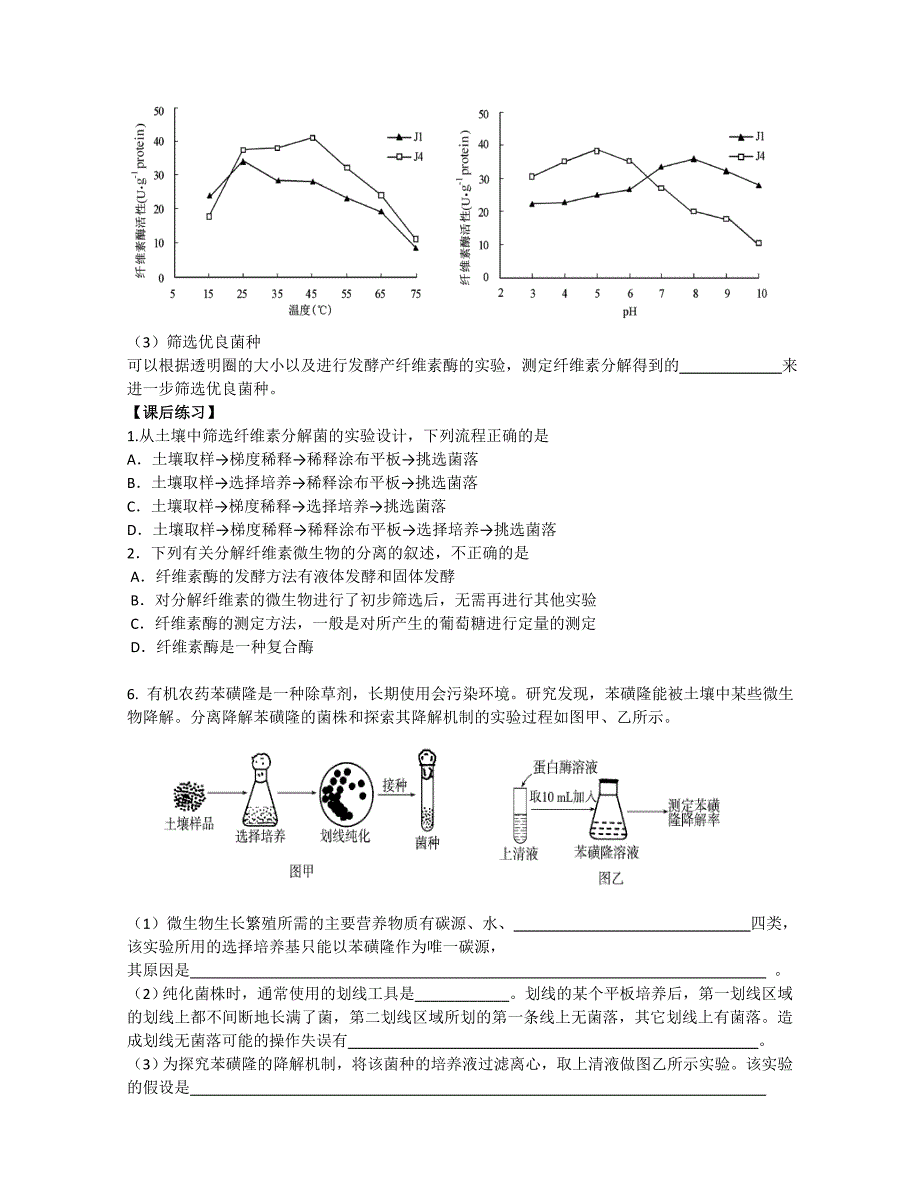 《分解纤维素的微生物的分离——选择培养与鉴别培养》导学案 高二生物人教版选修一.doc_第4页