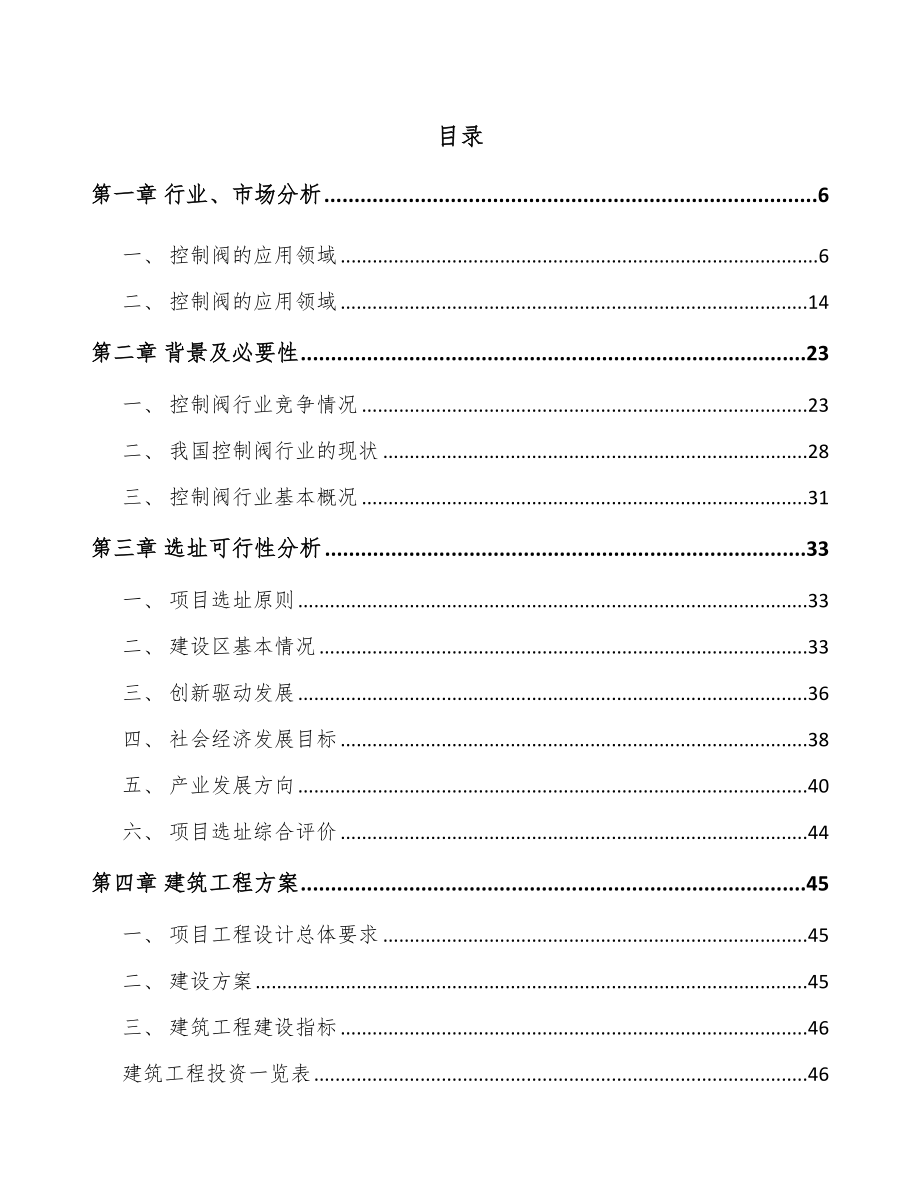 西安控制阀产品项目可行性研究报告_第2页