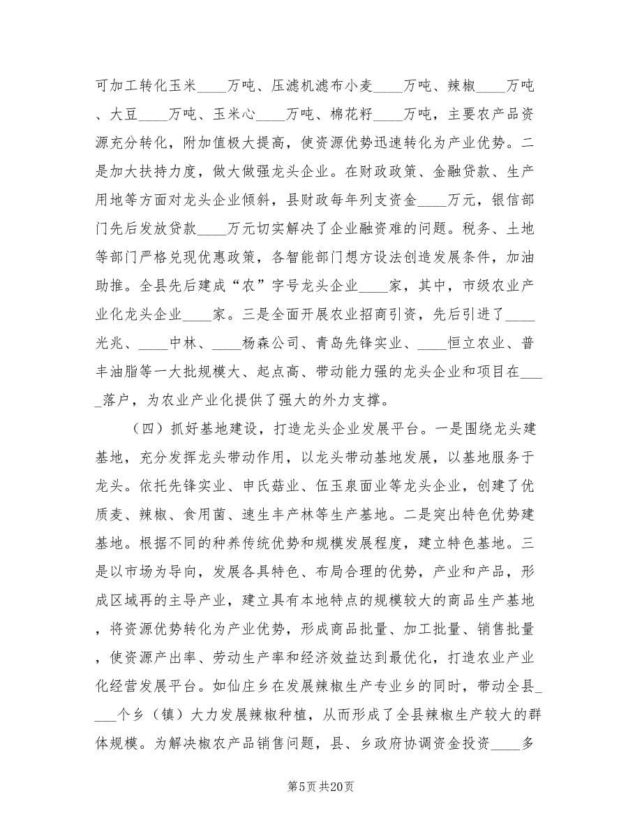 农业产业化经营的工作总结.doc_第5页