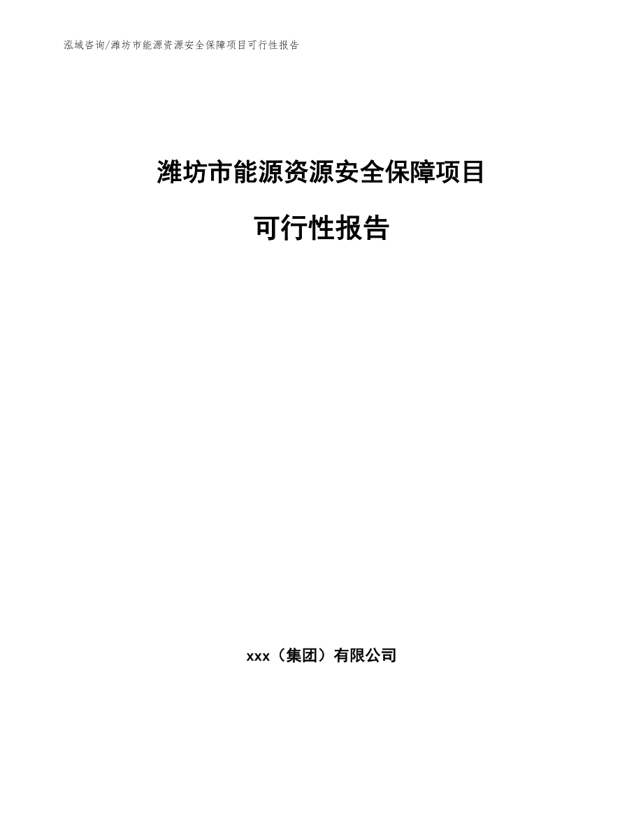 潍坊市能源资源安全保障项目可行性报告_第1页