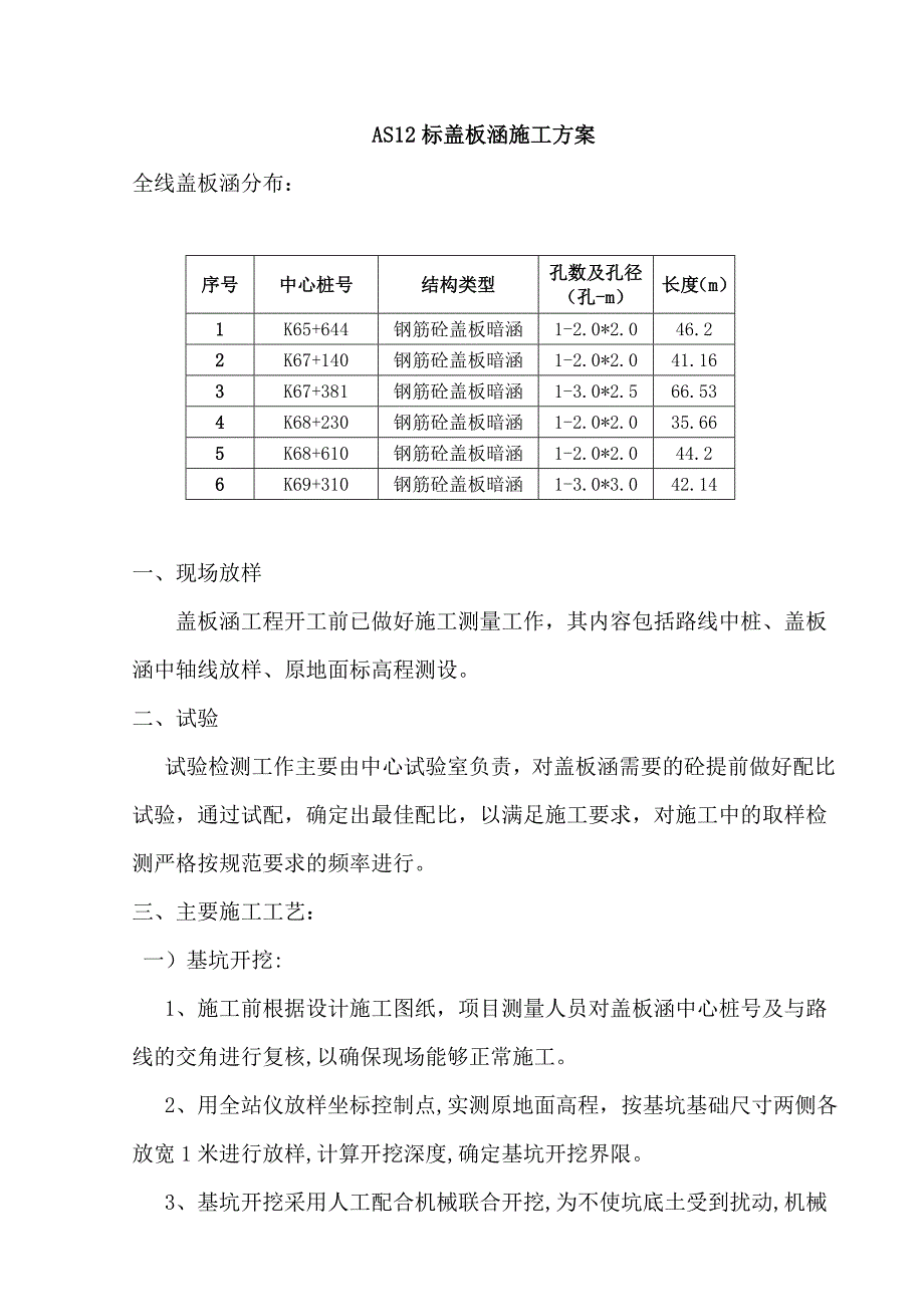 盖板涵现浇施工方案_第1页