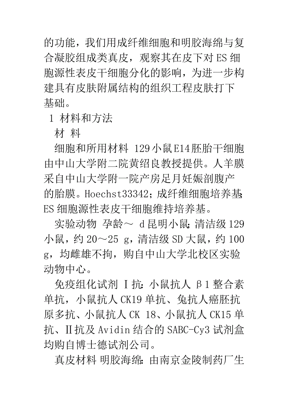 ES细胞源性表皮干细胞与类真皮构成皮肤类似物的分化_第5页