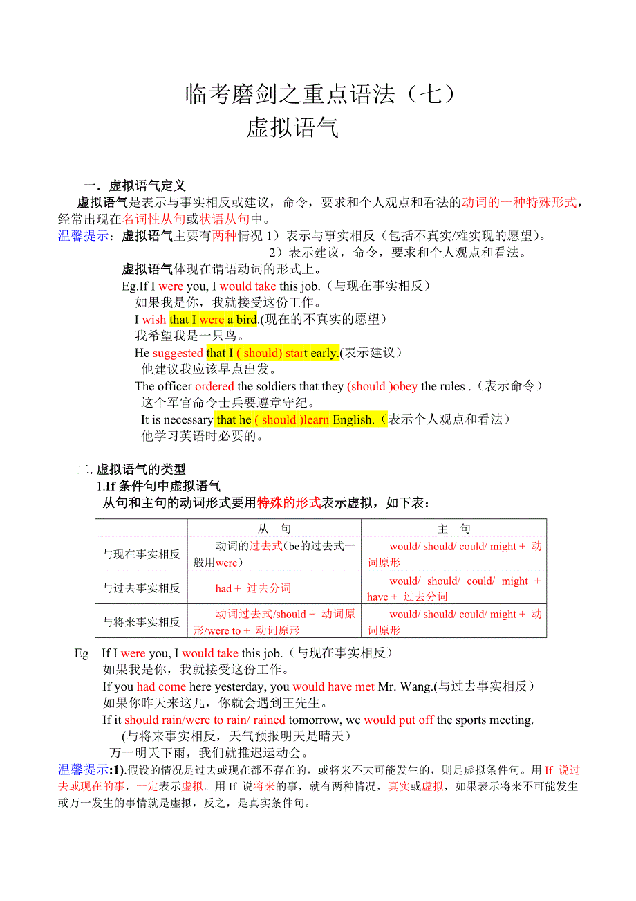 [提分宝典]临考磨剑之重点语法（七）虚拟语气.doc_第1页