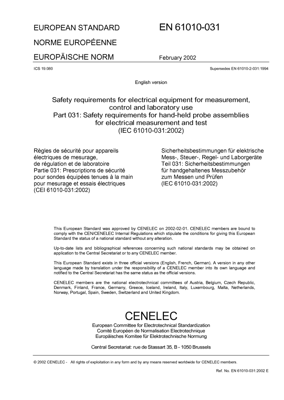 【BS英国标准】BS EN 610100312002 Safety requirements for electrical equipment for measurement, co_第3页