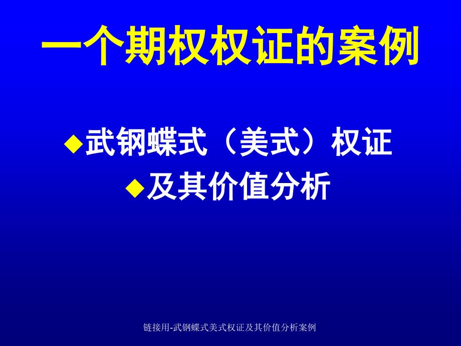 链接用武钢蝶式美式权证及其价值分析案例课件_第1页