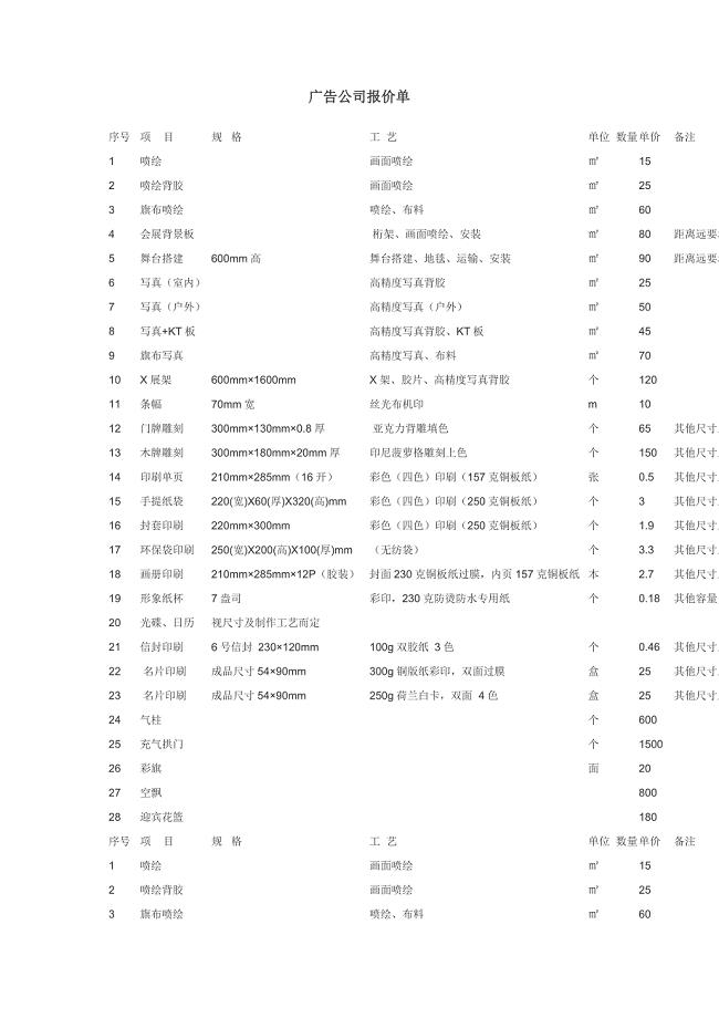 《广告公司报价单》word版.doc