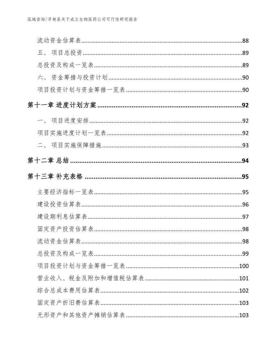 寻甸县关于成立生物医药公司可行性研究报告模板范本_第5页