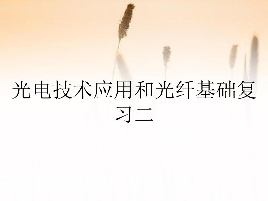 光电技术应用和光纤基础复习二_第1页