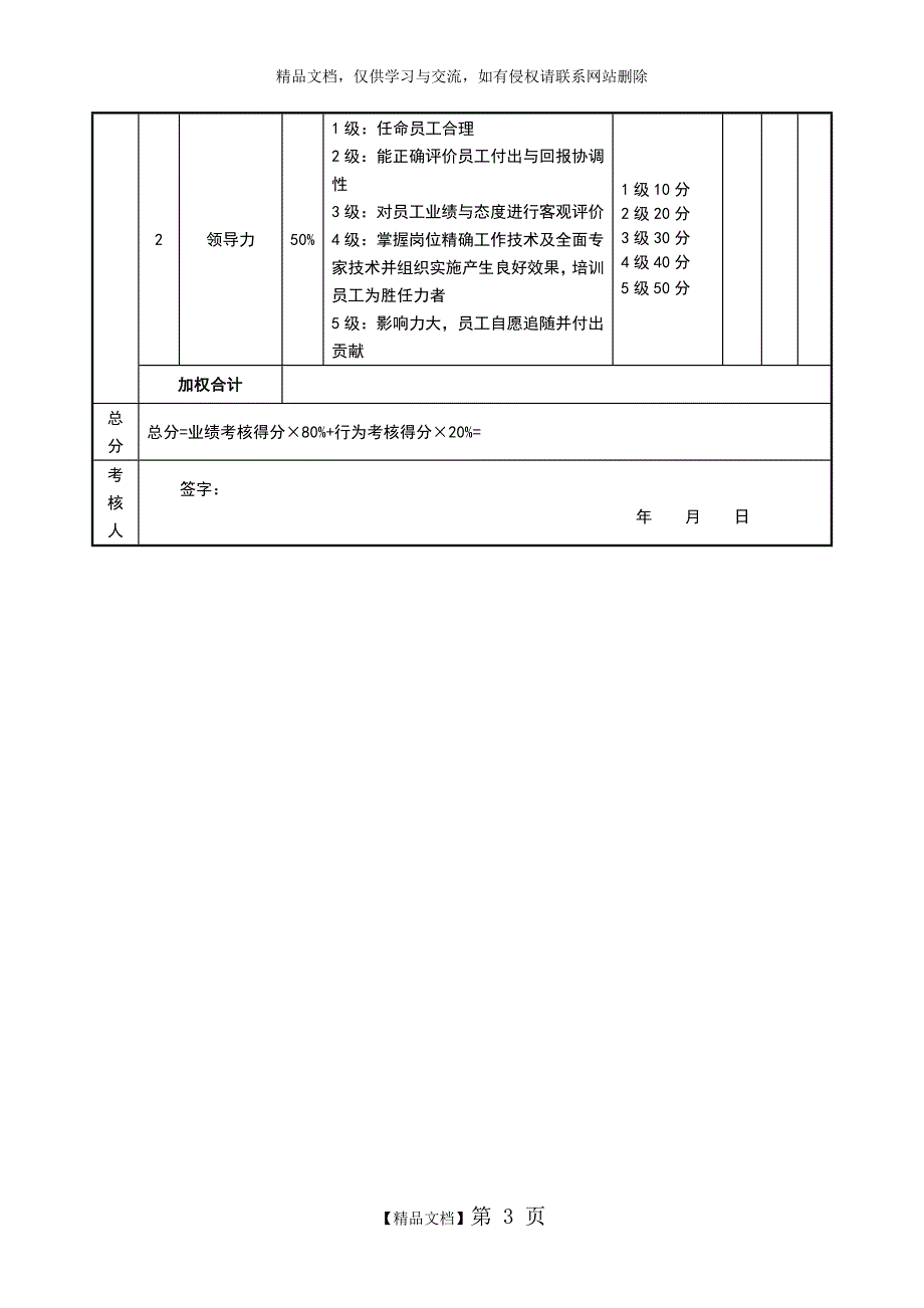 生产部绩效考核表_第3页