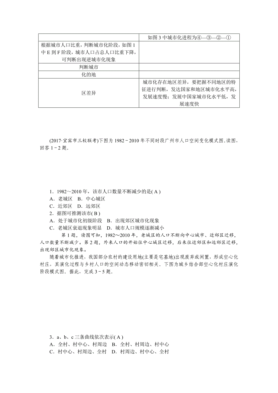 【精品】学海导航高三地理人教版一轮复习课时作业：常考图形的判读十一　城市化进程图Word版含答案_第3页