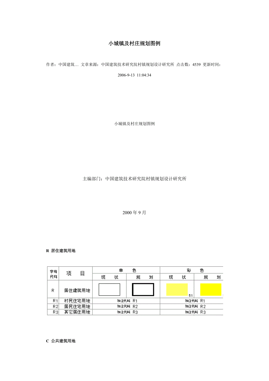 小城镇及村庄规划图例_第1页