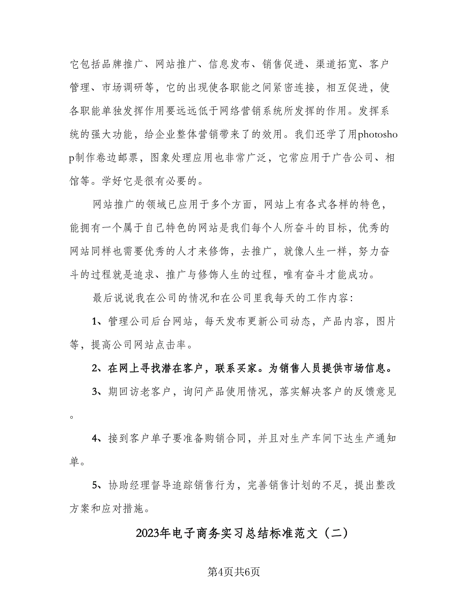 2023年电子商务实习总结标准范文（2篇）.doc_第4页