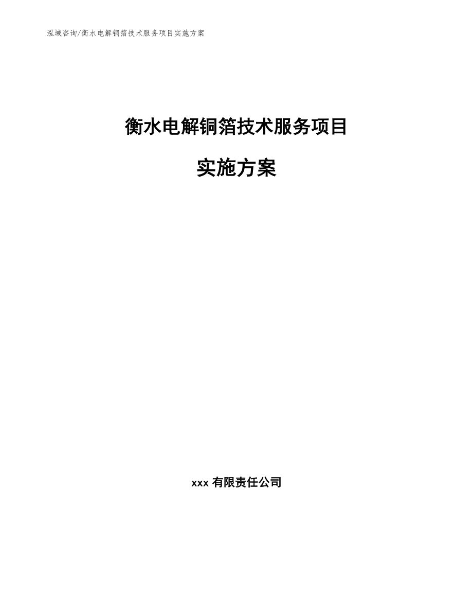 衡水电解铜箔技术服务项目实施方案_第1页