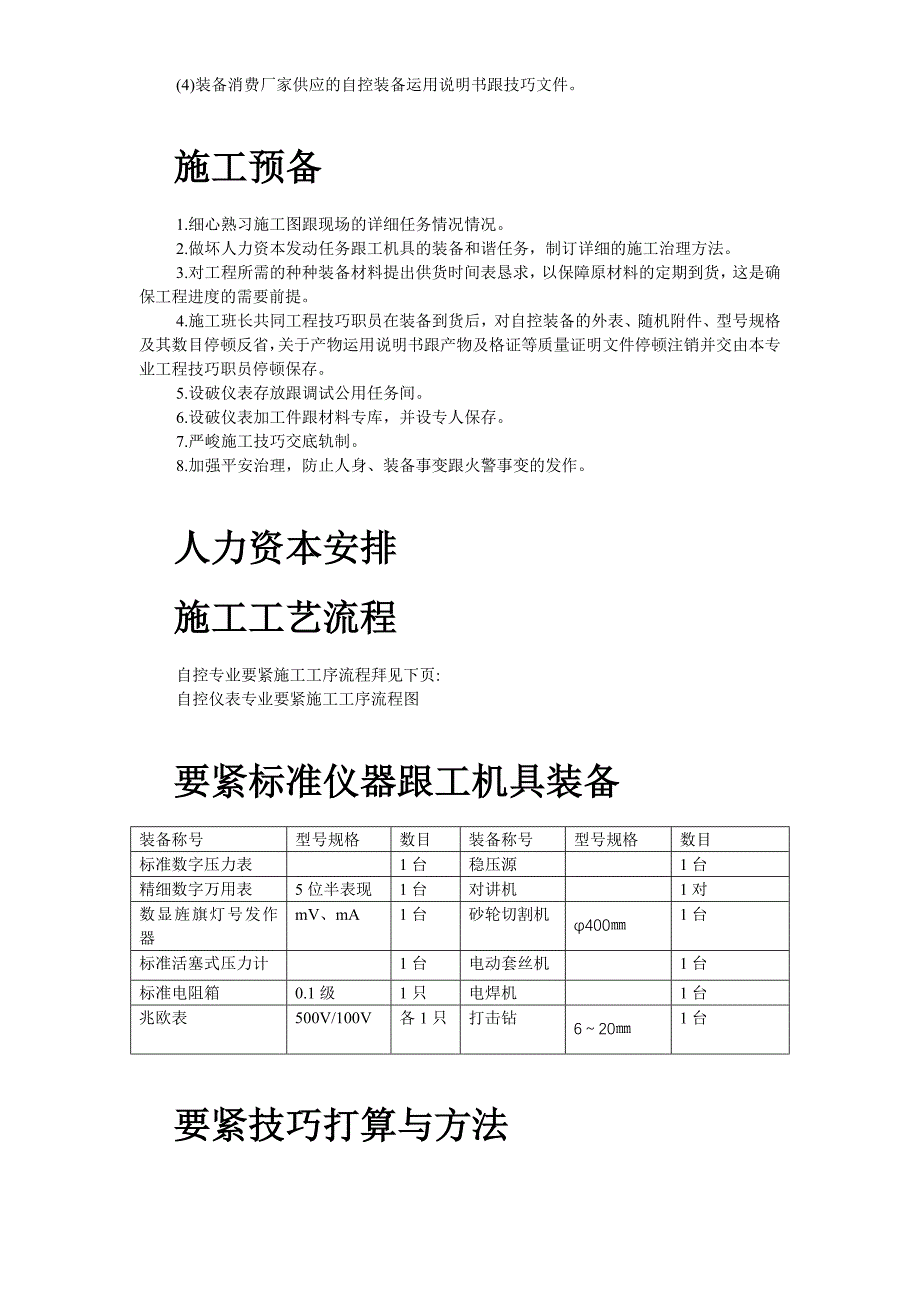 建筑行业自控仪表安装工程施工方案_第4页