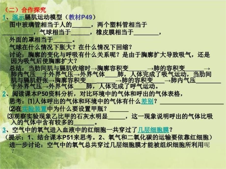 最新完整的发生在肺里的气体交换PPT课件_第4页