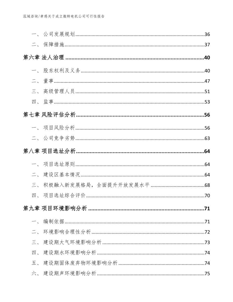 孝感关于成立微特电机公司可行性报告参考模板_第5页