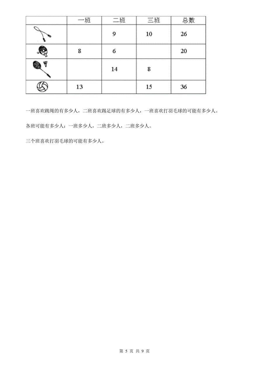 湖南省永州市2021版二年级上学期数学期末试卷A卷_第5页