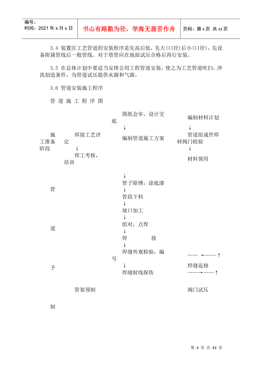 石油化工管道安装施工方案_第4页