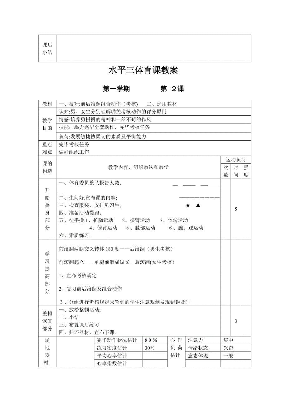 水平三体育教案(上)_第5页