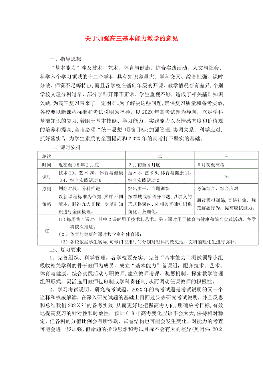 高中基本能力日照08高三基本能力教学的意见素材山东版_第1页