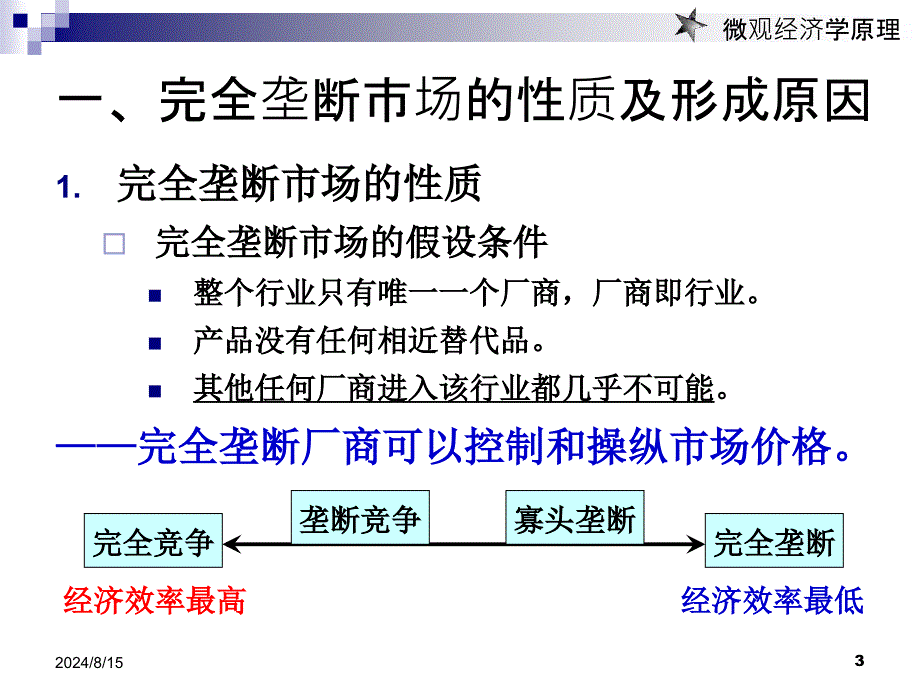 微观经济学吕建军主编杨艳老师课件第八章完全垄断市场_第3页