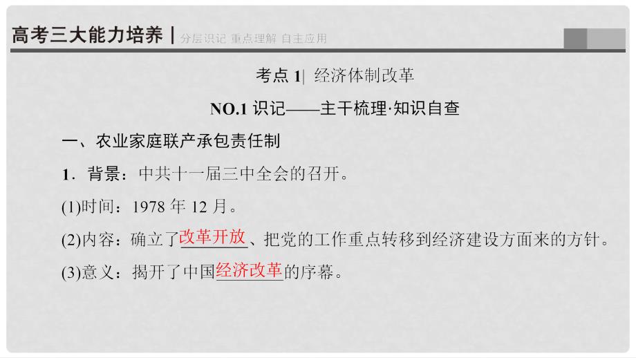 高考历史一轮复习 第9单元 中国社会主义建设发展道路的探索 第21讲 改革开放、经济腾飞与生活巨变课件 岳麓版_第2页