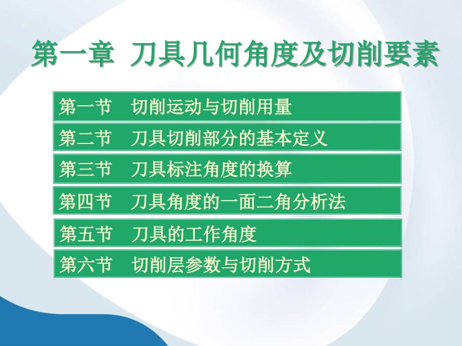 金属切削第一章刀具几何角度及切削要素_第1页