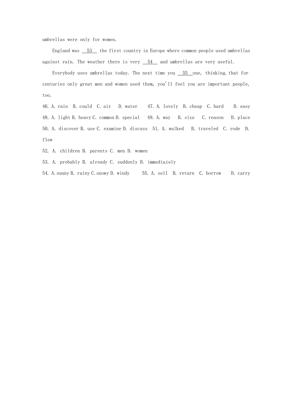 河北省石家庄市藁城区尚西中学九年级英语全册Unit6WhenwasitinventedA2练习题无答案新版人教新目标版_第4页