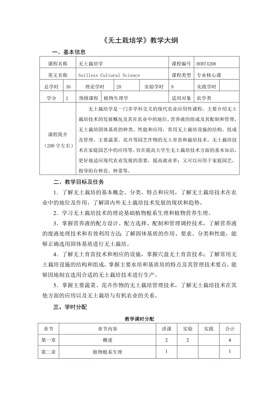 设施园艺学教学大纲-植物生产国家级试验教学中心_第1页