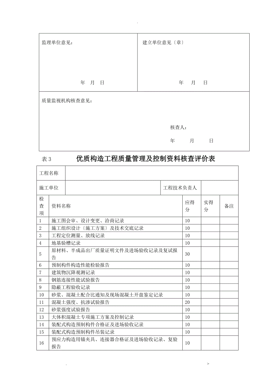 河北省创建优质结构工程质量评价表_第3页