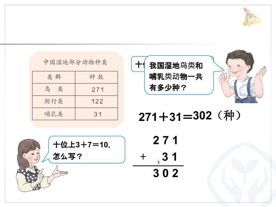 2014新人教版三年级数学上册第四单元《加法(1)》PPT课件_第5页