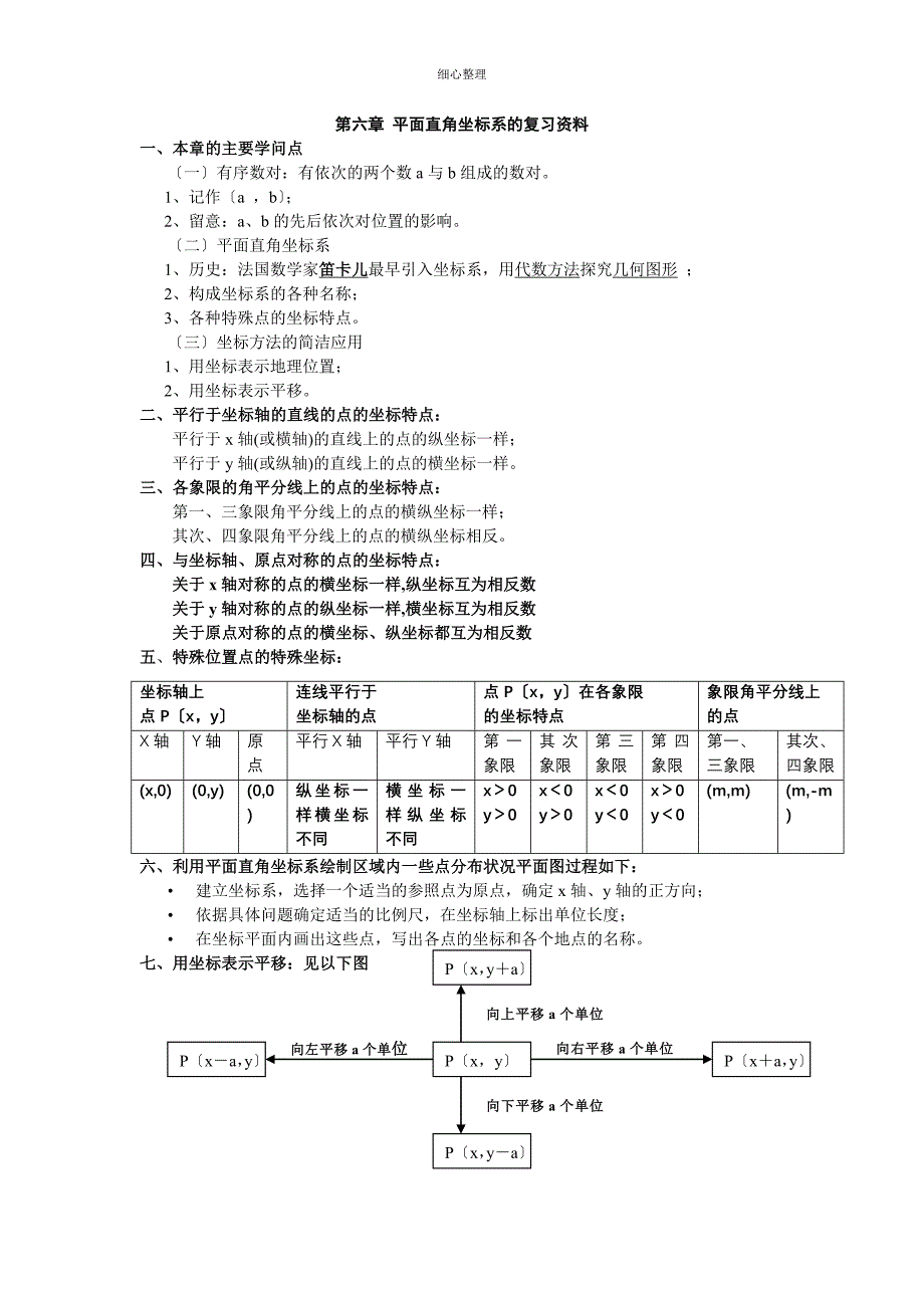 人教版平面直角坐标经典题型分类练习_第1页