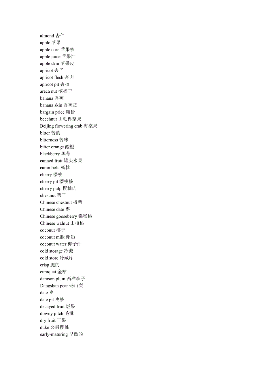 水果,蔬菜,餐饮词汇.doc_第1页