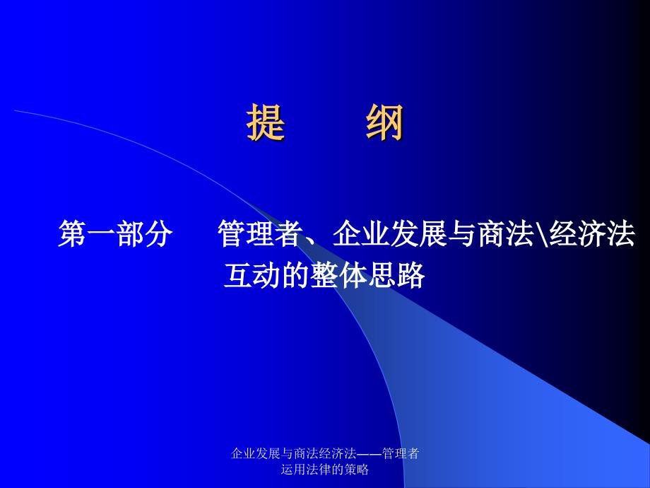 企业发展与商法经济法管理者运用法律的策略课件_第3页