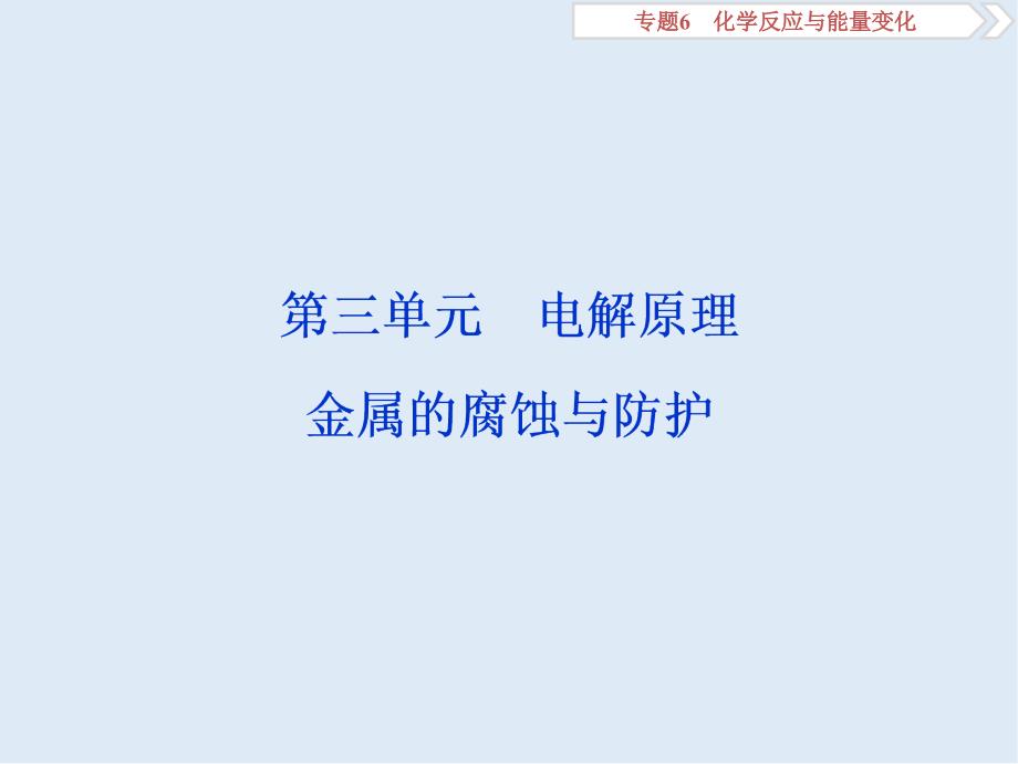 版江苏高考化学总复习课件：专题6 3 第三单元　电解原理　金属的腐蚀与防护_第1页