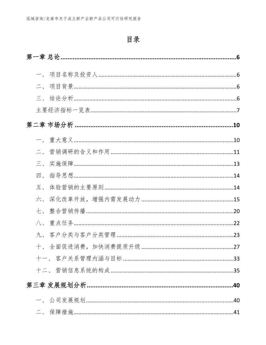 龙南市关于成立新产业新产品公司可行性研究报告_模板_第2页