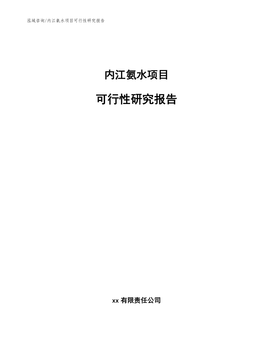 内江氨水项目可行性研究报告（模板参考）_第1页