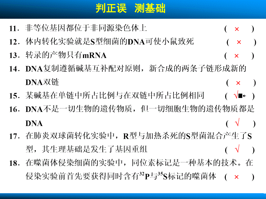 高考生物一轮复习第六单元遗传的物质基础考能排查练_第3页