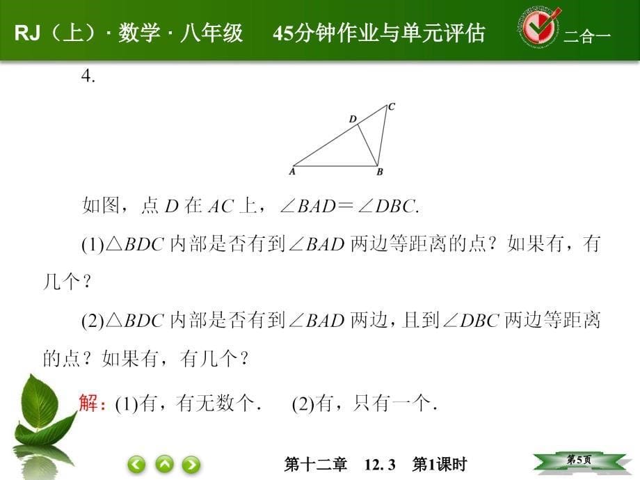 人教版八年级数学上册第十二章全等三角形1231_第5页