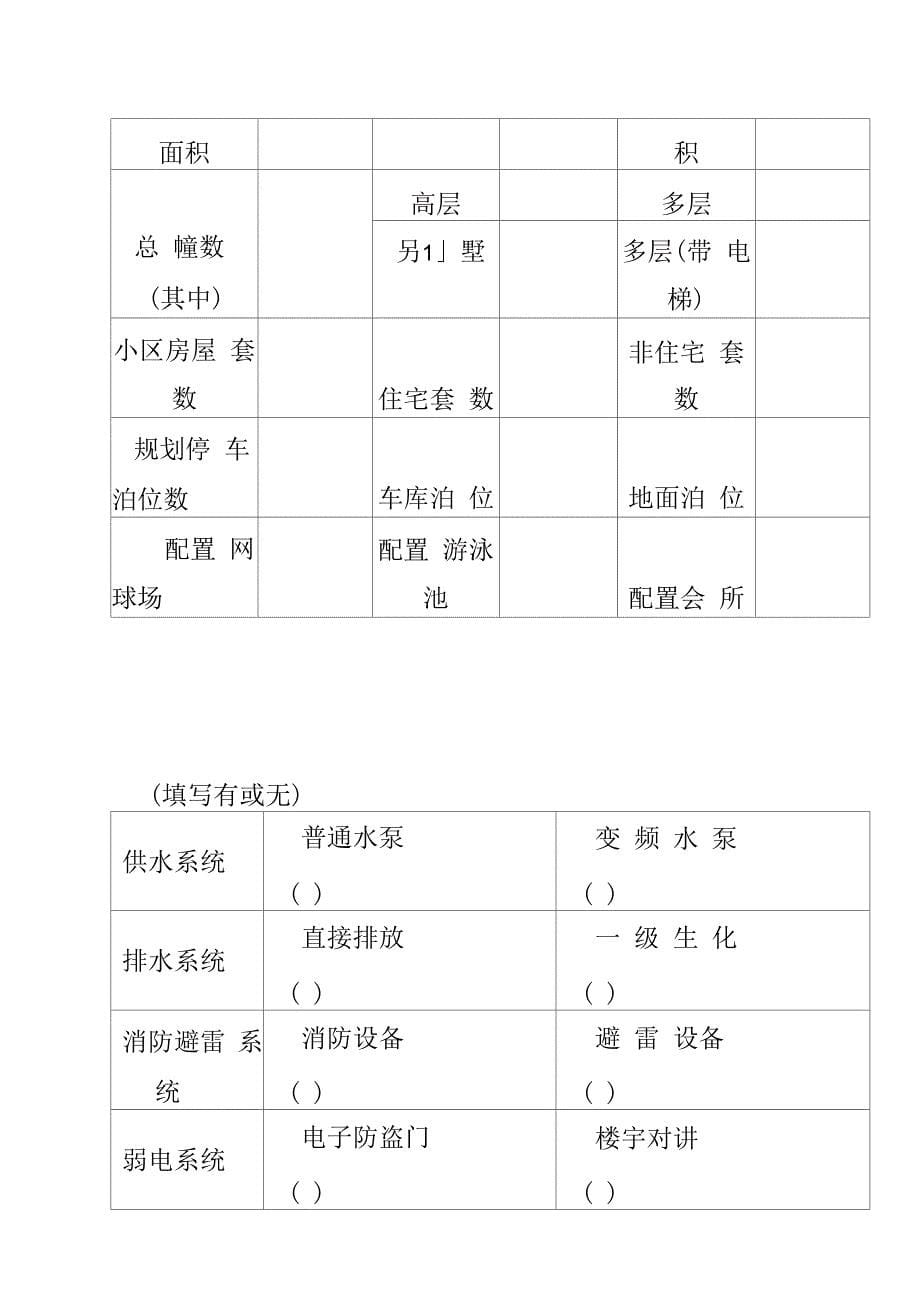 上海市住宅物业服务收费标准备案表_第5页