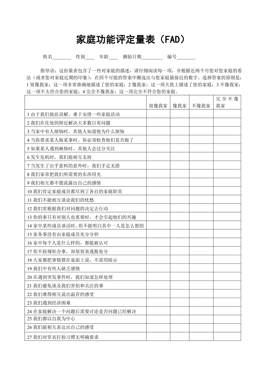 家庭功能评定量表_第1页