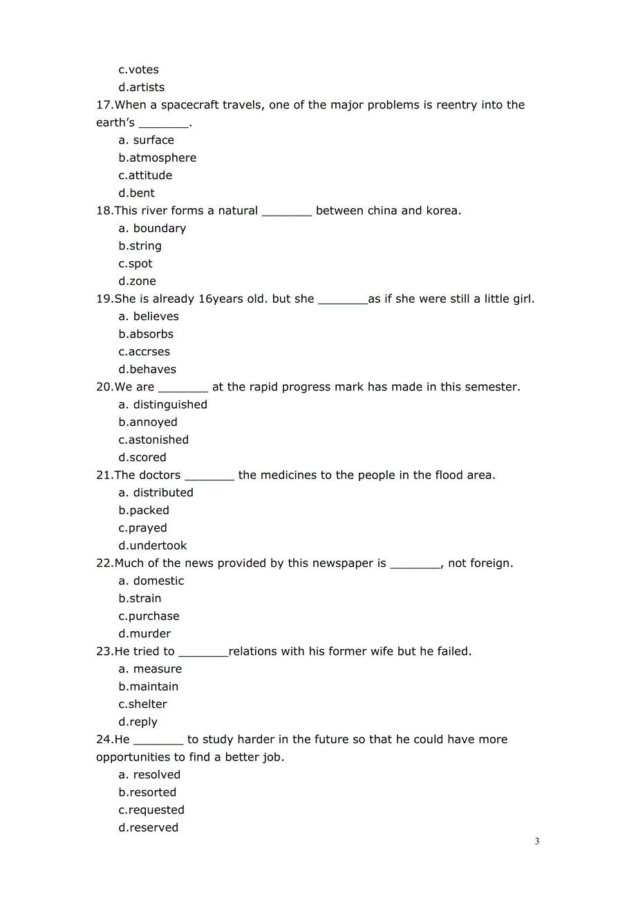 大学英语四级词汇训练题(一).doc_第3页