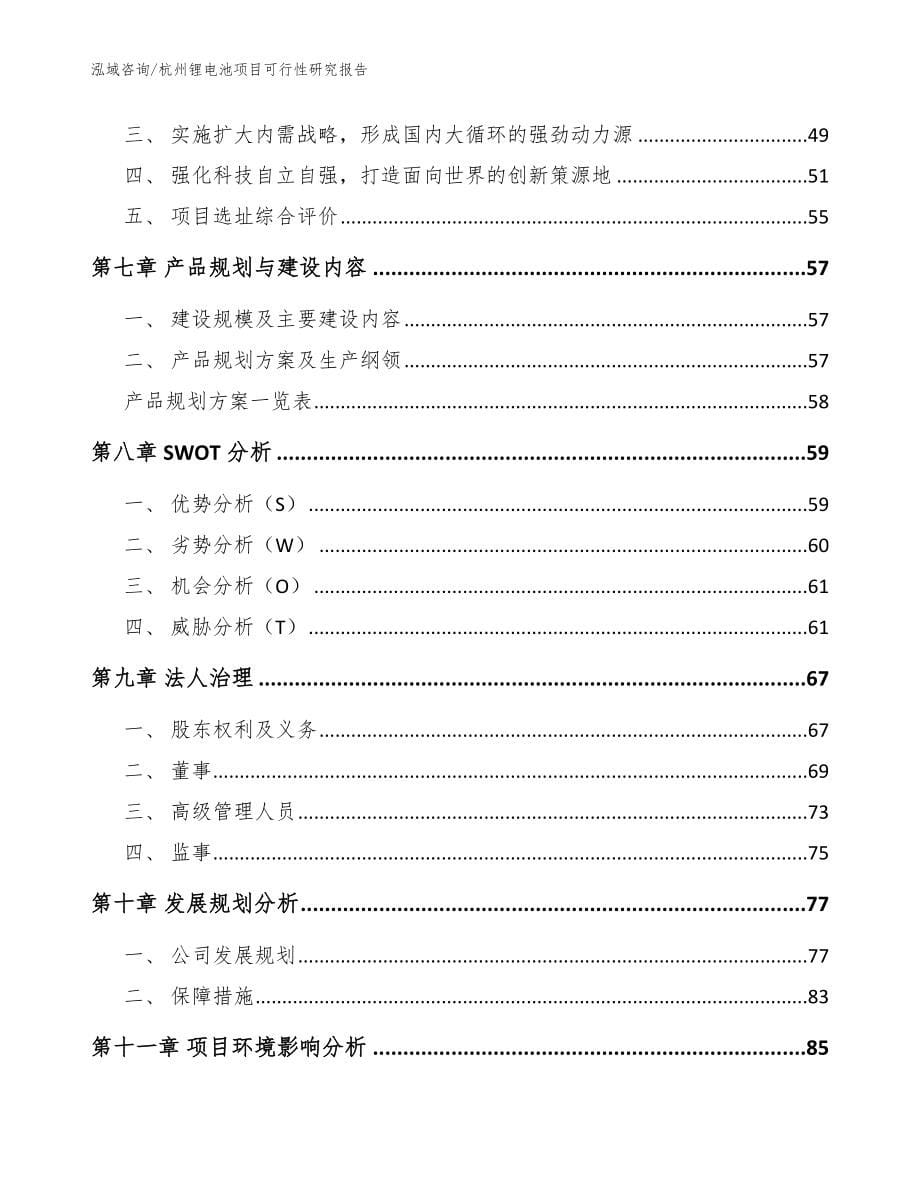 杭州锂电池项目可行性研究报告_参考范文_第5页