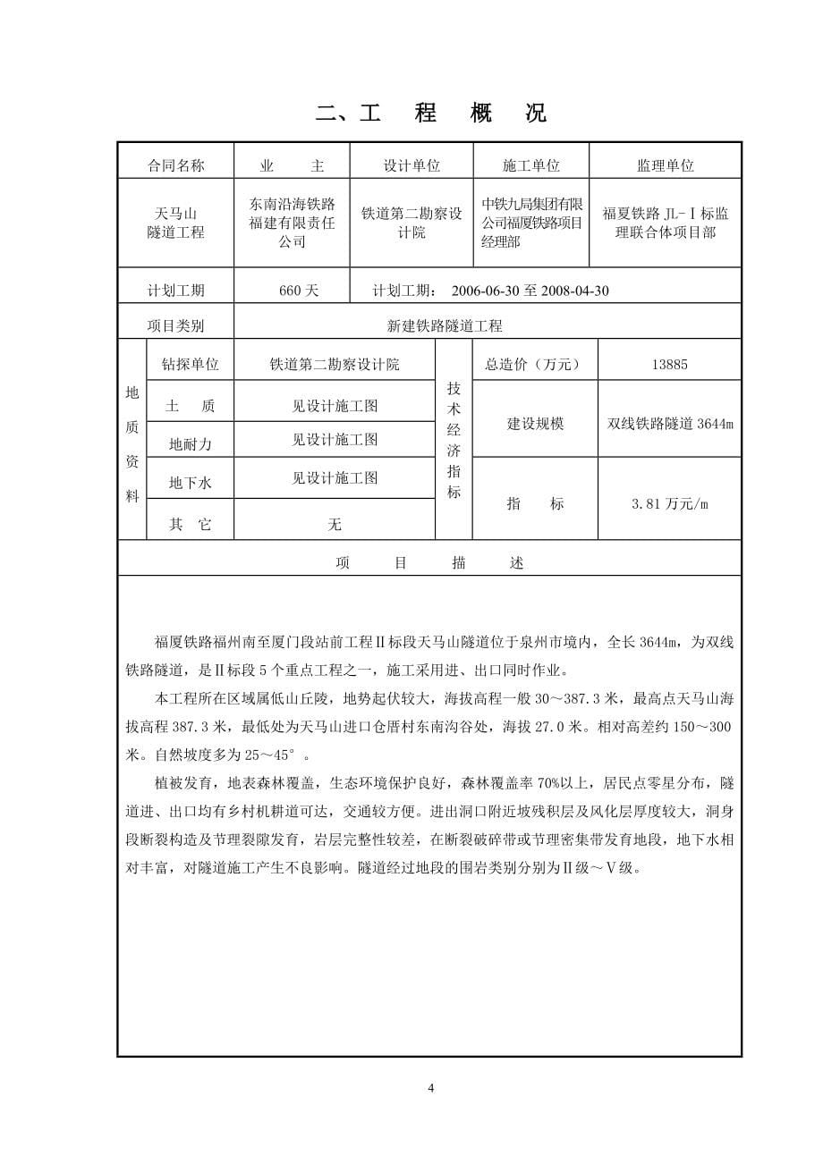 福厦线天马山隧道工程施工组织设计.doc_第5页