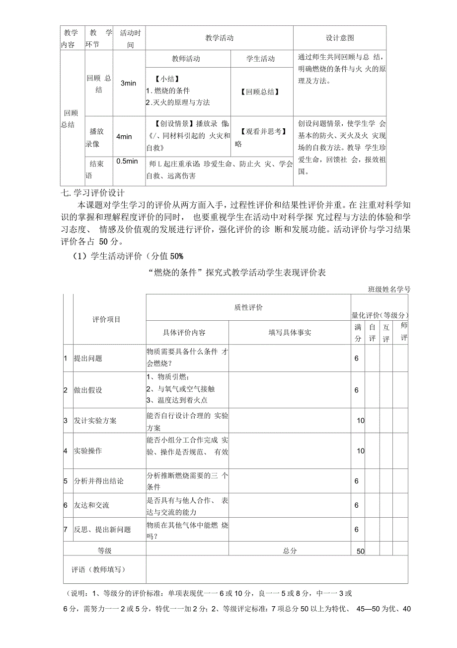 《燃烧和灭火》教学设计及教后反思_第3页