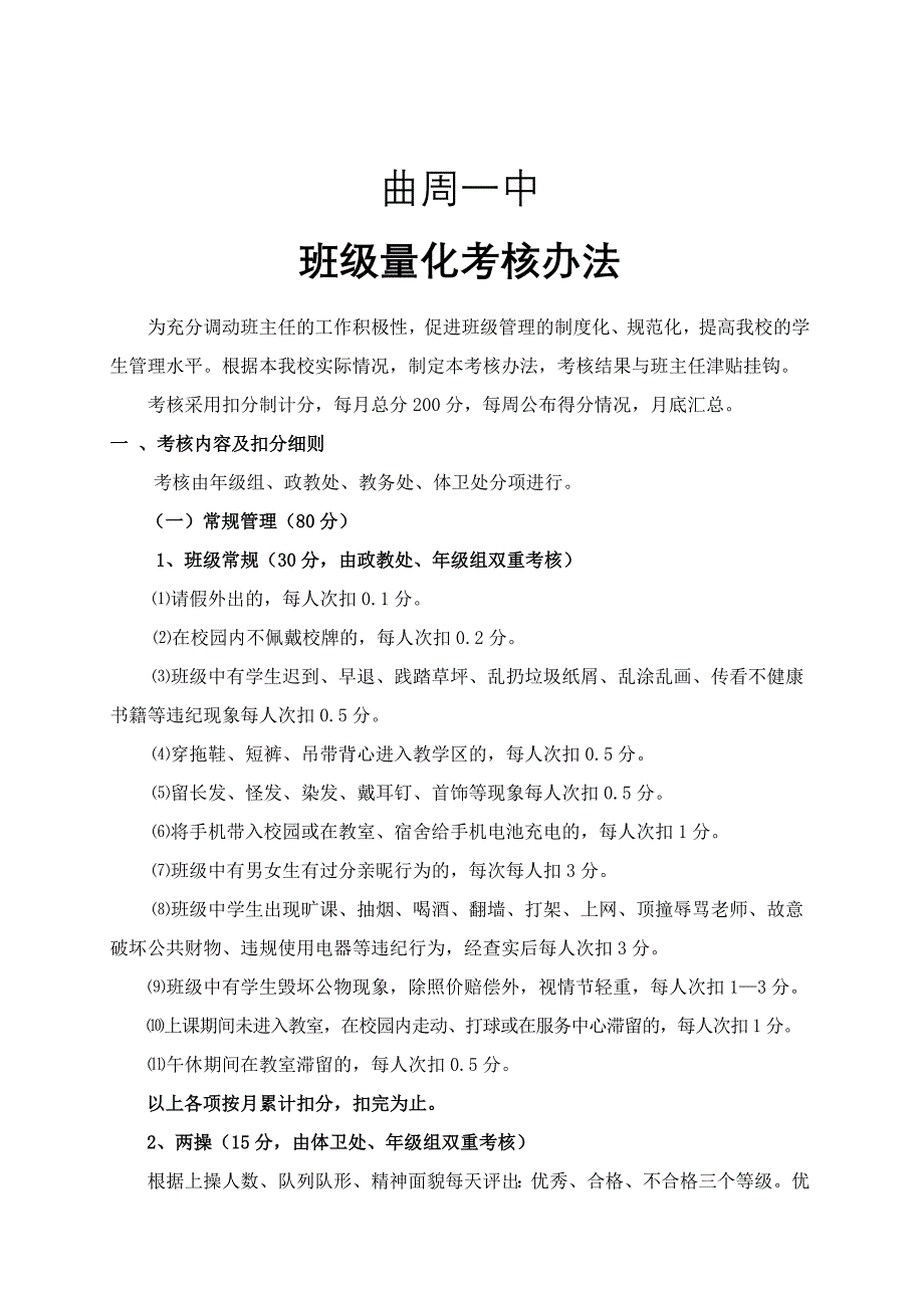 班级量化考核办法(最新)_第1页