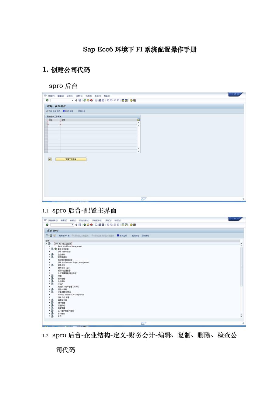 SapEcc6环境下FI系统配置操作手册(凭证配置版)_第1页