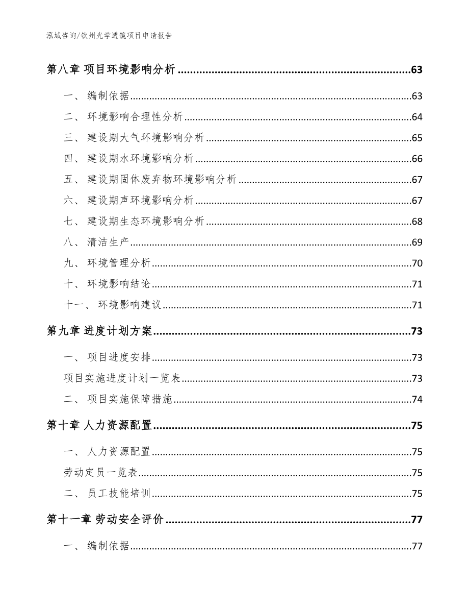 钦州光学透镜项目申请报告_范文模板_第3页